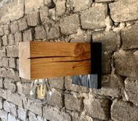 Kinkiet drewniany lampa loft scienna industrialna