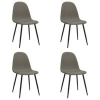 Krzesła stołowe, 4 szt., 45x54,5x87 cm, ciemnoszare, ekoskóra