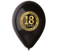 Balony lateksowe na osiemnaste urodziny "18 years", 30 cm 5 szt.