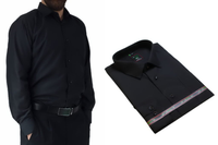 Wizytowa koszula męska czarna elegancka Laviino dl93 43/44 - XL/XXL