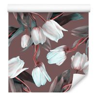Tapeta do sypialni tulipany liście kwiaty rośliny