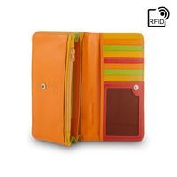 Skórzany portfel damski saszetka DuDu® RFID, 534-1162R czerwony
