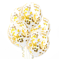 Przezroczyste transparentne balony ze złotym konfetti, 30 cm 3 szt.