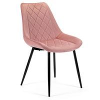 4x Welurowe krzesło tapicerowane pikowane SJ.0488 Różowe