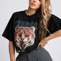 Chiara Wear - T-shirt oversize ROAR - czarny L/XL
