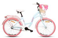Damski rower miejski Goetze Style 24+ kosz / Błękitno-różowy