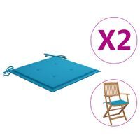 Poduszki na krzesła ogrodowe, 2 szt., niebieskie, 40x40x4 cm