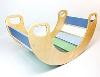 bujak drewniany wielokolorowy niebiesko-zielony