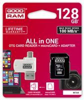 GoodRam Karta pamięci z adapterem i czytnikiem kart GoodRam All in one M1A4-1280R12 (128GB; Class 10) Foster