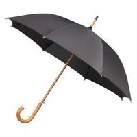 Automatyczna parasolka z drewnianą rączką, szara