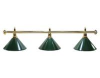 Lampa bilardowa Elegance 3 klosze zielone, złoty połysk