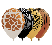 Balony lateksowe zwierzęce wzory safari dżungla, 12 cm 3 szt.
