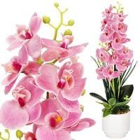 Sztuczny storczyk w doniczce 56 cm orchidea dekoracyjny kwiat różowy