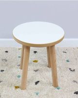 Drewniane krzesełko dla dziecka Okrągłe Białe Taboret