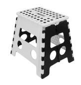 Taboret stołek podest krzesło ALEX 32 cm tworzywo składany antypoślizgowy czarno-biały