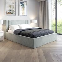 Łóżko tapicerowane SZARE 180x200 + POJEMNIK LYON