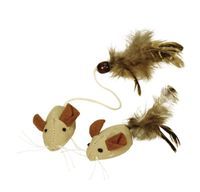 KERBL Zabawka dla kota, myszka z piórami 4,5cm [82633]