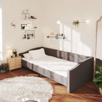 Emaga Rama łóżka, USB, ciemnoszara, tapicerowana tkaniną, 90x200 cm