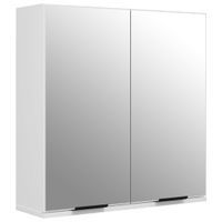 Szafka łazienkowa z lustrem, biała, 64x20x67 cm