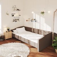 Emaga Rama łóżka z USB, taupe, tapicerowana tkaniną, 90x200 cm