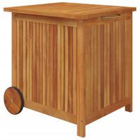 Ogrodowy pojemnik na kółkach, 60x50x58 cm, lite drewno akacjowe