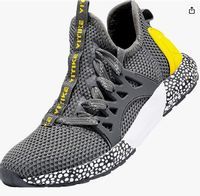 Buty Sportowe Sneakersy Wsuwane Siatka 33 Szaro-Żółte