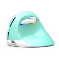 Delux M618 Mini Mint Pionowa ergonomiczna myszka bezprzewodowa RGB