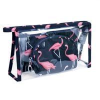 Zestaw 3 Kosmetyczek - Granat Flamingi Ks65Wz3