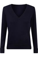 H&M Gładki Granatowy Sweter w Szpic - 34 / XS