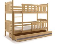 Łóżko piętrowe Kubuś dziecięce dla dzieci 190x80 + MATERAC