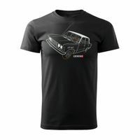 Koszulka z samochodem Fiat 125p męska czarna REGULAR S