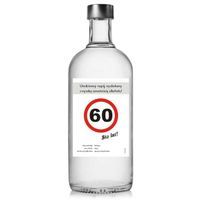 Etykieta na butelkę "Urodziny 60 znak", 85x120 mm, 5 szt