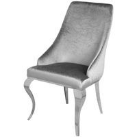 Krzesło glamour William Dark Grey szare nowoczesne tapicerowane
