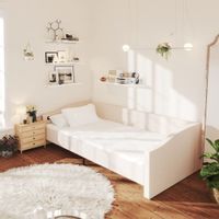 Emaga Rama łóżka, USB, kremowa, tapicerowana tkaniną, 90x200 cm