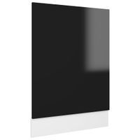 Panel do zabudowy zmywarki, wysoki połysk, czarny, 45x3x67 cm