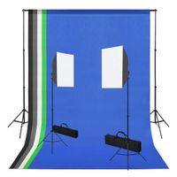 Zestaw studyjny z lampami softbox i tłami
