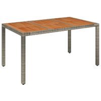 Stół ogrodowy z drewnianym blatem, szary, 150x90x75 cm