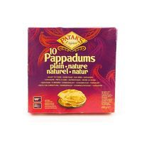 Indyjskie Chrupiące Placki Papadam / Papad / Pappad 10 Sztuk [Bez Glutenu] "10 Pappadums Plain" 100g Pataks Original