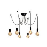 LAMPA SUFITOWA WISZĄCA ŻYRANDOL PAJĄK LOFT 6x E27 LED