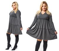 S-01 marszczona TRAPEZOWA sexi SUKIENKA PLUS SIZE XL Rozmiar - Uniwersalny, Kolor - Grafit