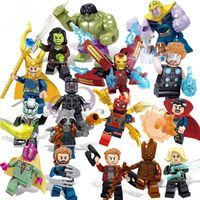 Thanos Hulk Thor Ironman Loki 16 szt + karta lego ninjago avengers zPL