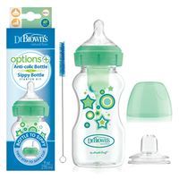 Dr. Brown's Antykolkowa butelka do karmienia niemowląt szeroka 270ml OPTIONS+ smoczek szybki 6m+