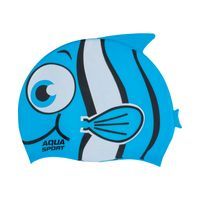 Czepek pływacki silikonowy dla dzieci na basen Aqua-Sport Junior Fish Blue