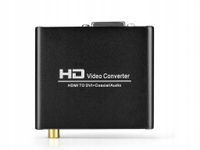 Konwerter obrazu i dźwięku HDMI na DVI-D + Coaxial / jack 3,5 mm Adapter