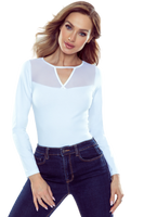 Heidi koszulka bawełniana z długim rękawem biała S