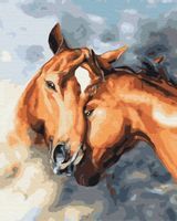 Obraz Malowanie po numerach - Czułe konie