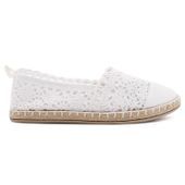 BUTY DAMSKIE ESPADRYLE KORONKOWE TENISÓWKI LEKKIE WSUWANE  białe 3 Nieto 39 Biały