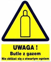 ZOO-16 - UWAGA ! Butle z gazem - znak tablica BHP