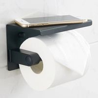 Łazienkowy Uchwyt na Papier Toaletowy z Półką na Telefon czarny AG887