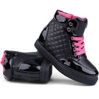 Buty dziecięce botki sneakersy czarne z różowym 8 Parris